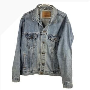 Vintage Levi Denim Trucker Jean‎ Jacket 80s 90s Type 3 Distressed Thrashed Men L